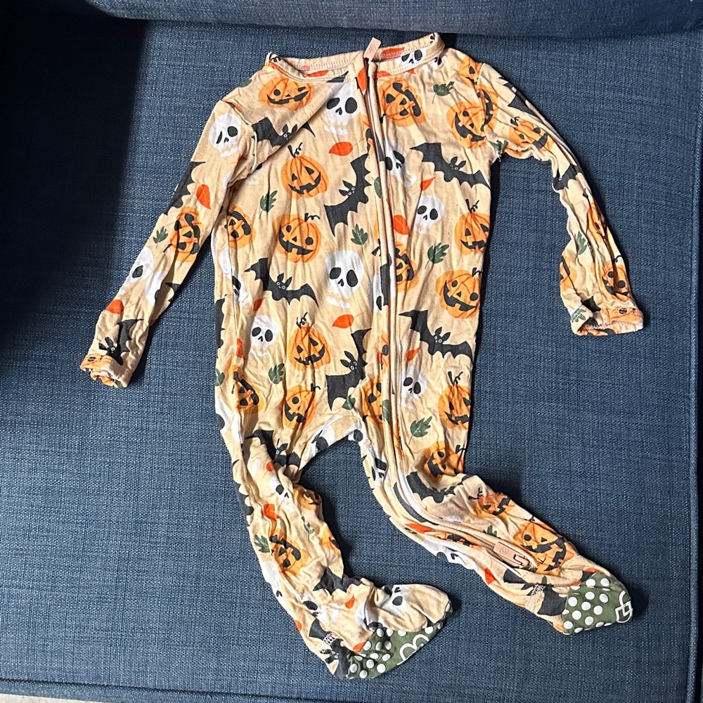 Spooky Pumpkin and Ghost Kids Footie